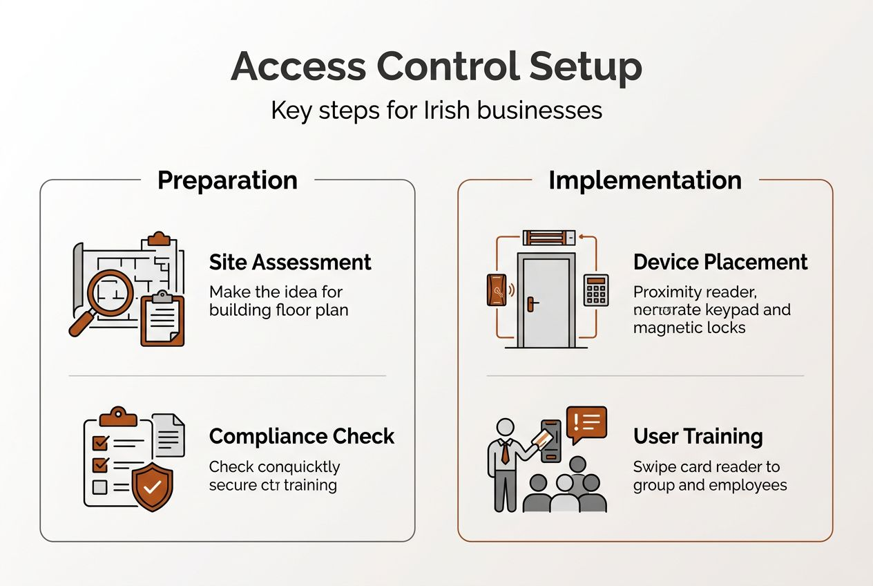 Infographic outlining access control setup steps