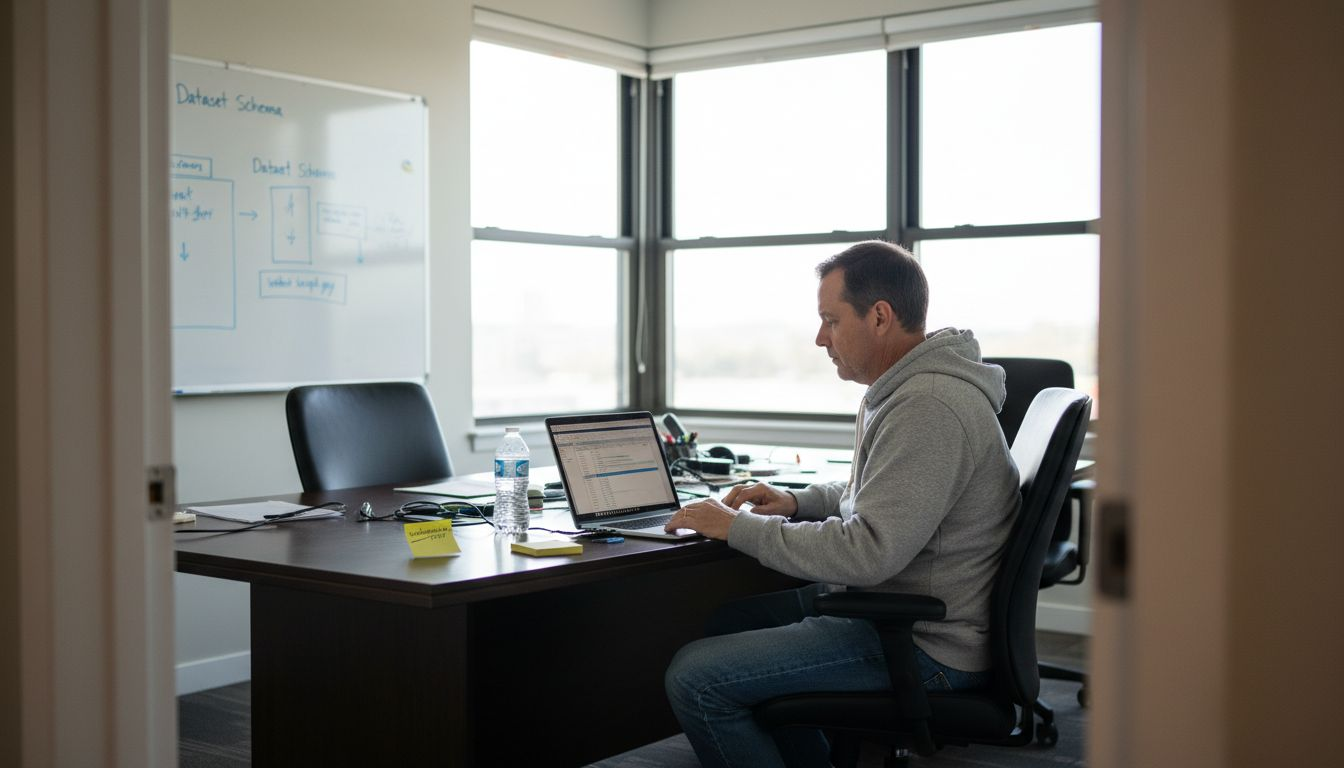 Data analyst reviewing dataset schema plan