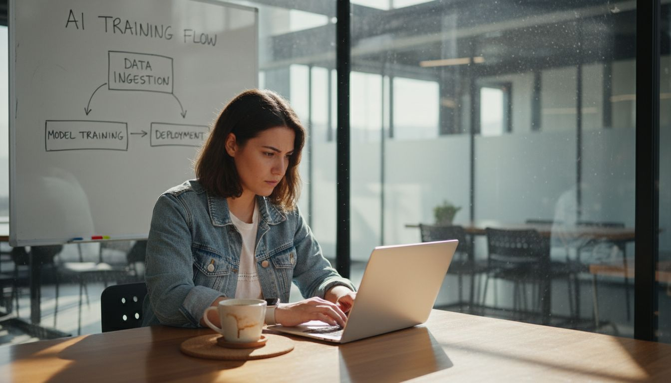 Startup founder working with tabular dataset
