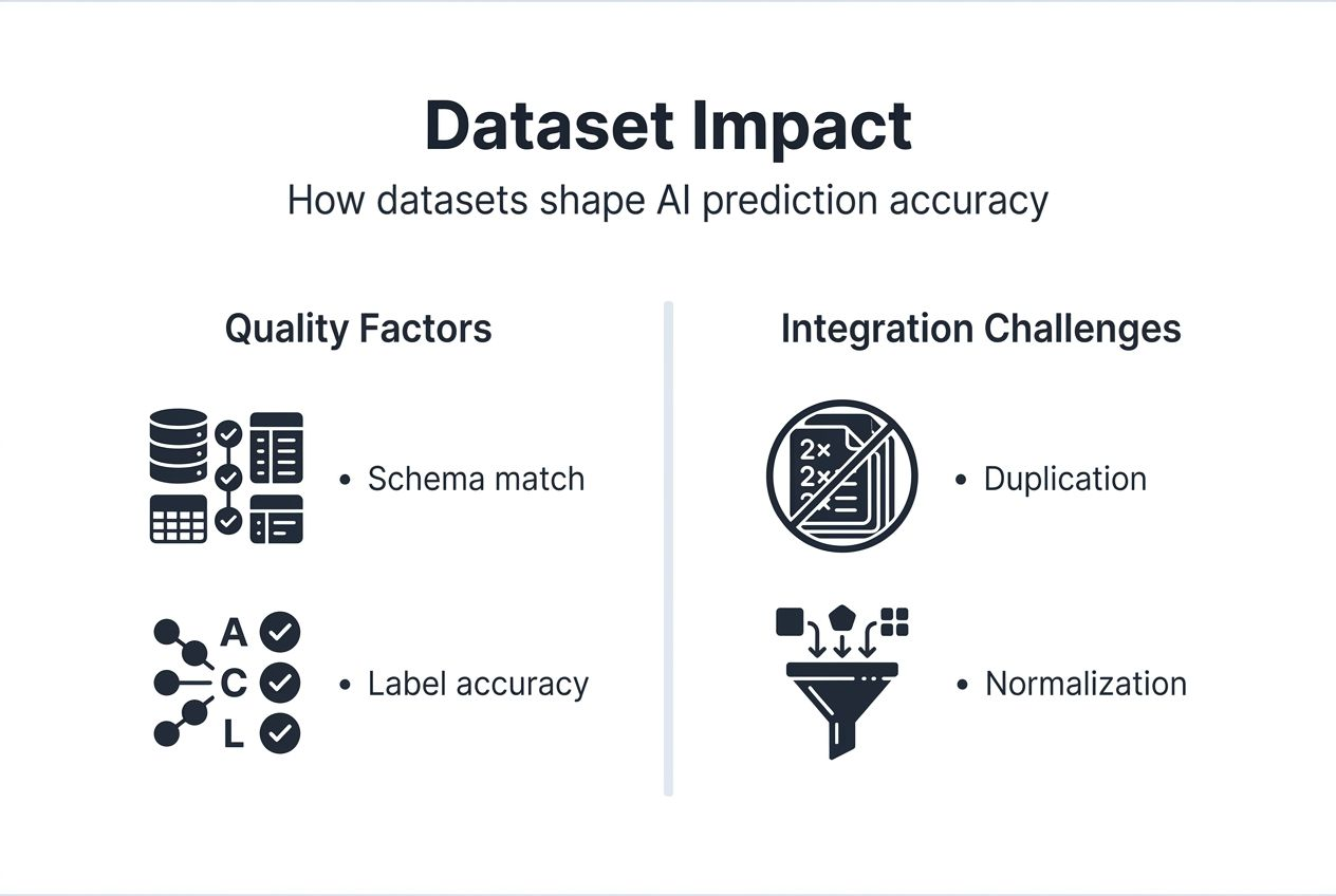Infographic on dataset impact in AI prediction