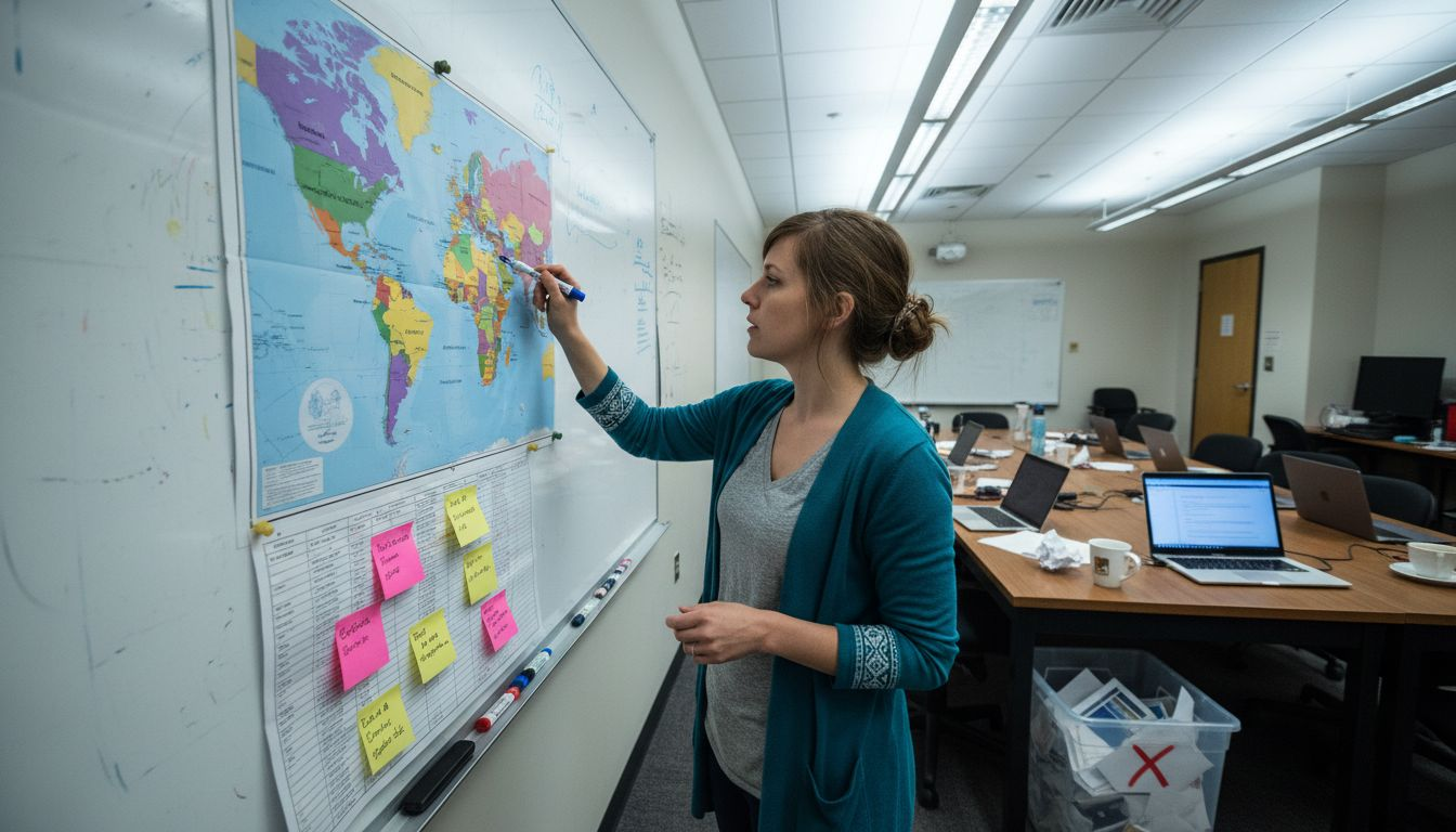 Researcher analyzing multilingual dataset coverage