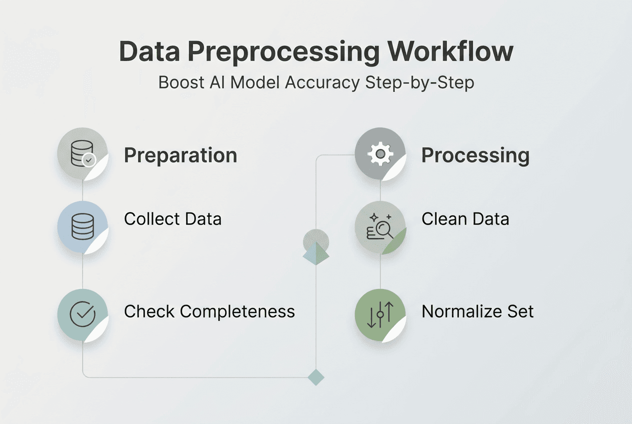 Infographic showing main data preprocessing steps