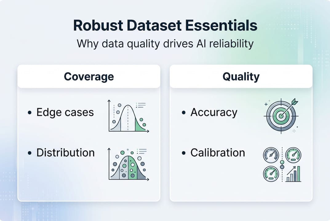 Infographic showing robust dataset essentials