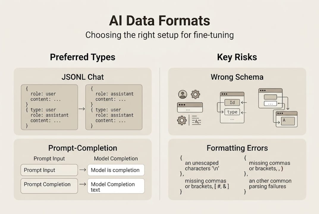 Infographic compares AI data formats and risks