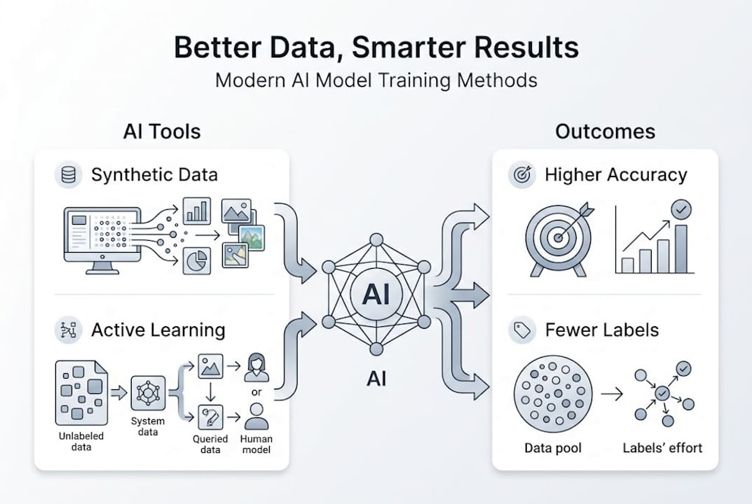 Infographic summarizing AI model training methods