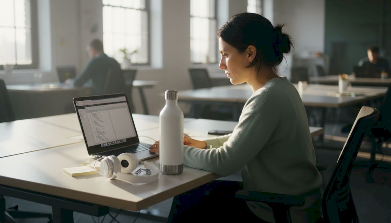 Data scientist refining dataset at desk