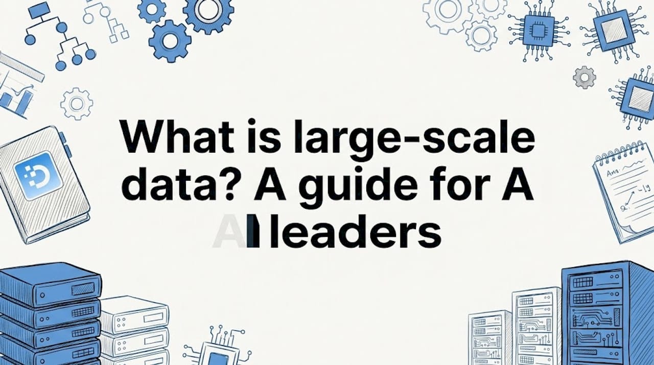 Decorative title card with data-themed illustrations