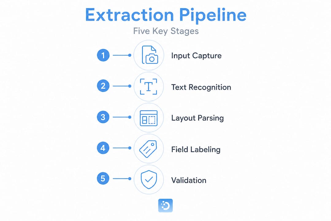 Infographic showing smart extraction pipeline steps