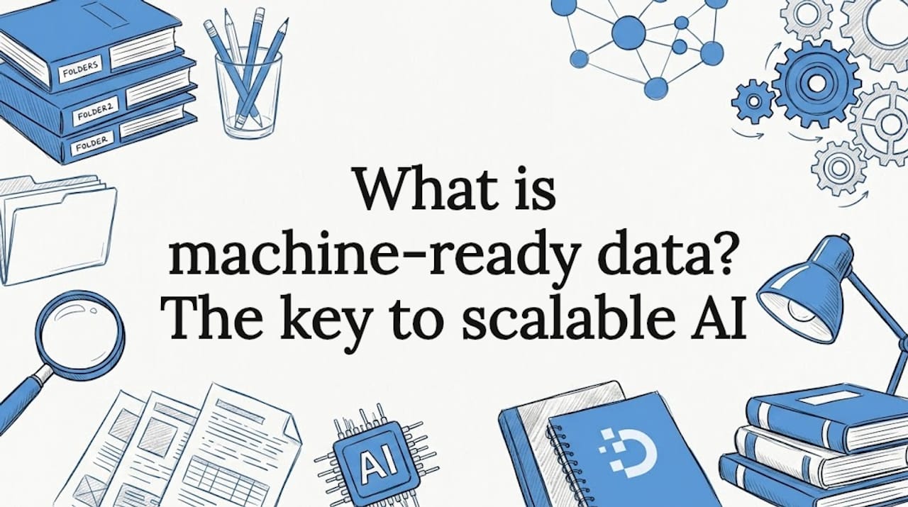 Hand-sketched title card with data tools and diagrams