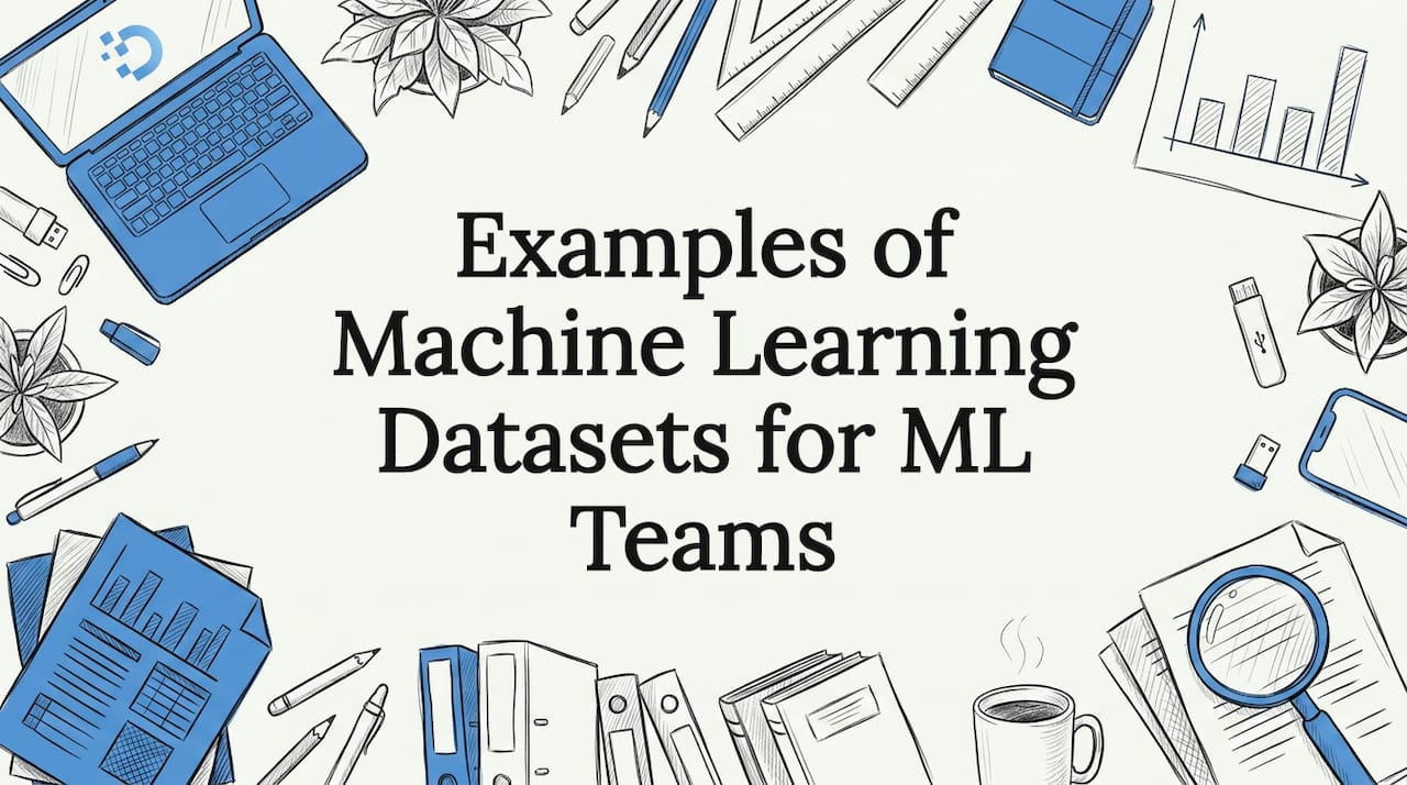 Decorative hand-drawn data tools title card illustration
