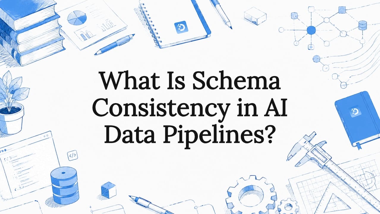 Decorative title card illustration with data and coding motifs