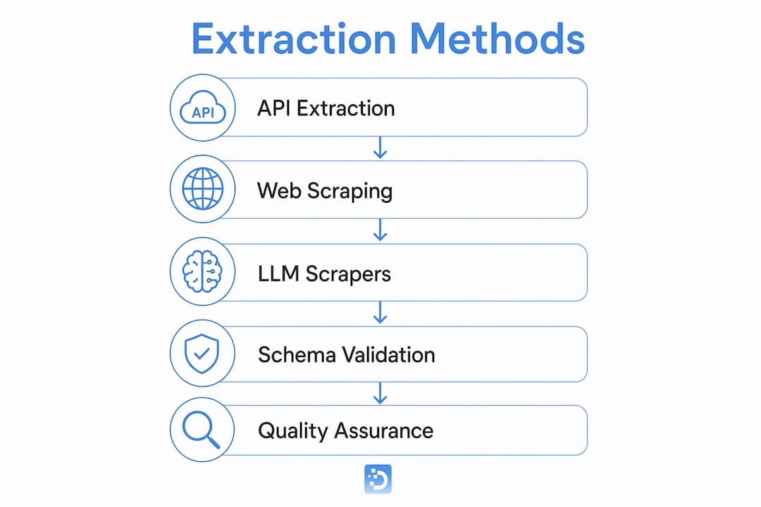 Infographic illustrating main programmatic extraction stages
