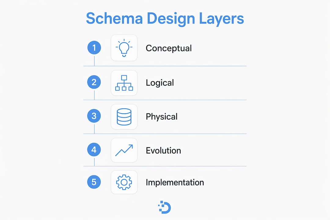 Infographic illustrating schema design layers