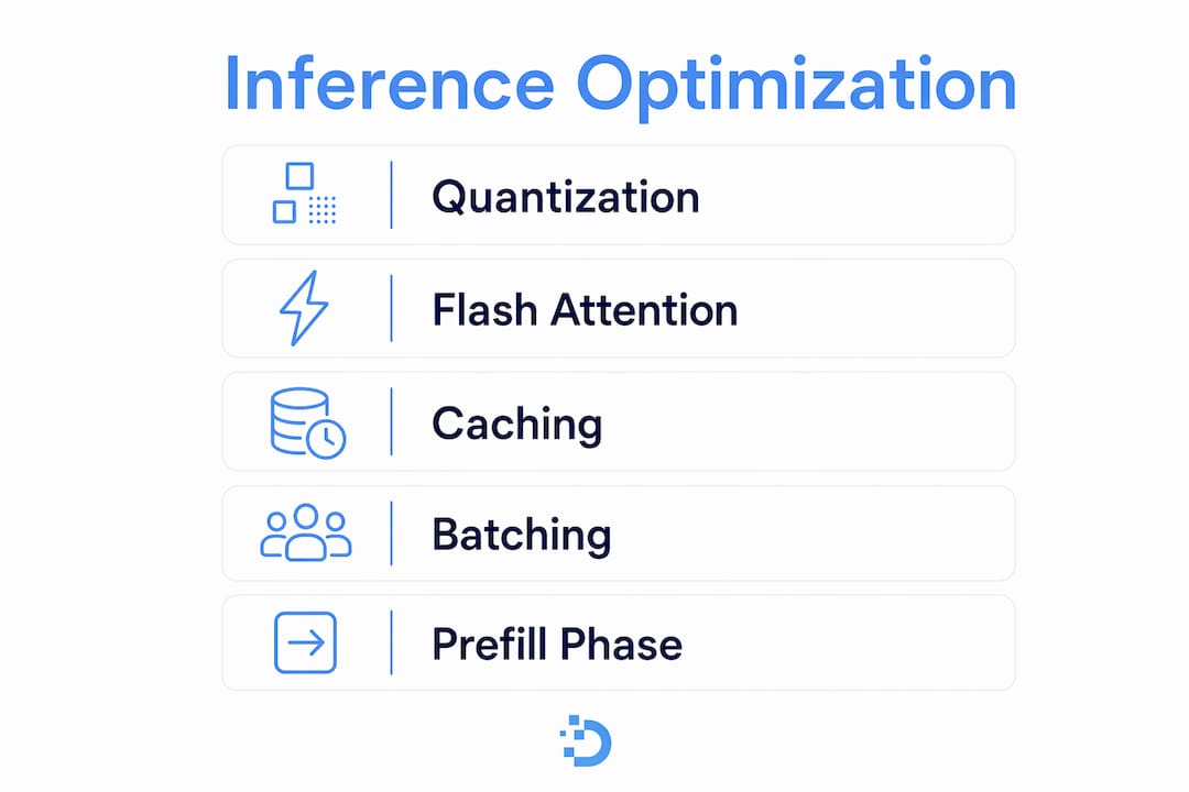 Infographic showing inference optimization techniques flow