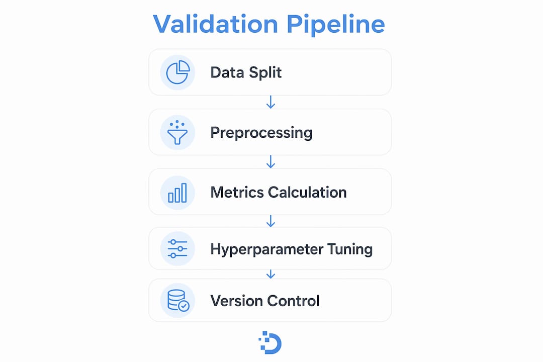 Infographic showing validation pipeline steps