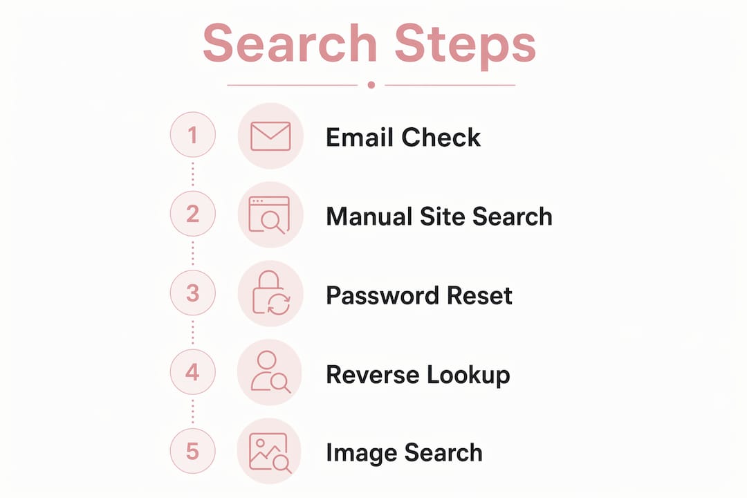 Infographic illustrating steps to find spouse on dating sites