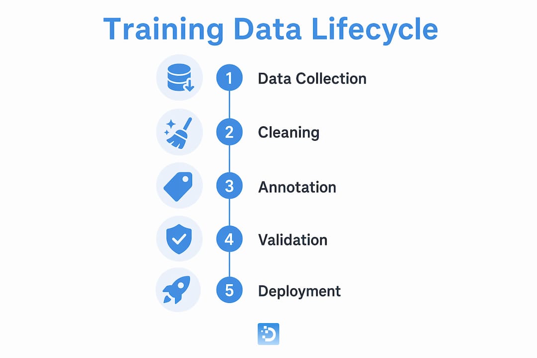 Infographic displaying the training data lifecycle steps