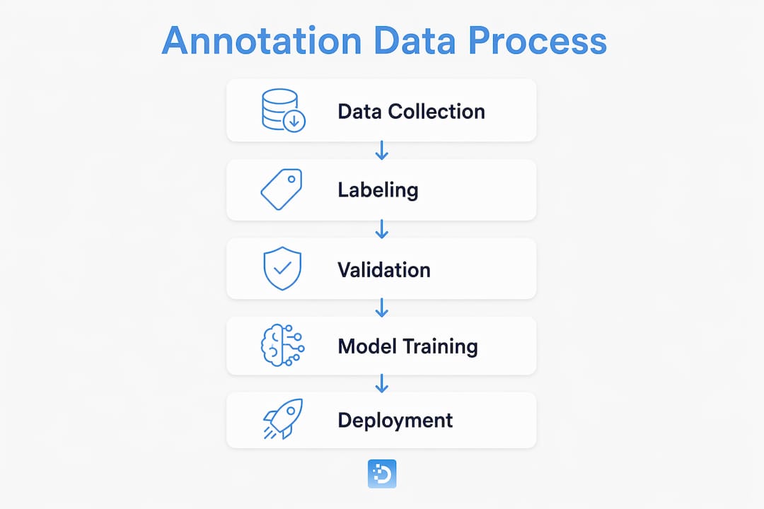 Infographic showing annotation data process steps