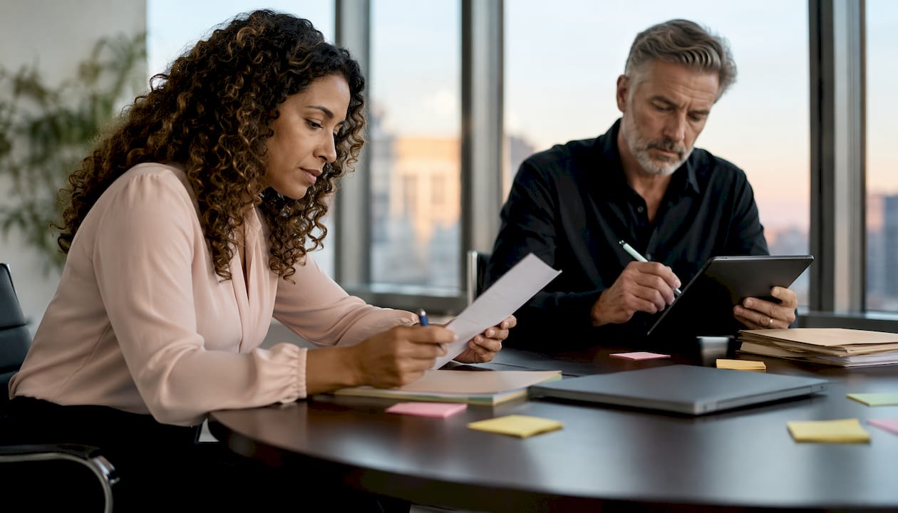 Human agents reviewing loyalty test report