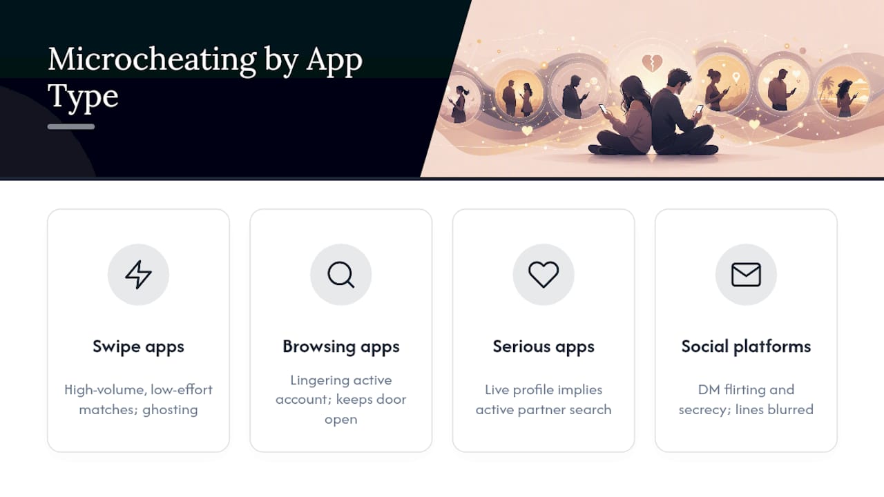 Diagram of microcheating by dating app type