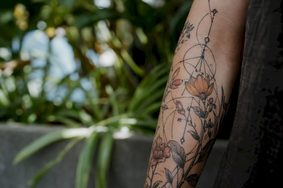 Close-up of tattoo detail on arm