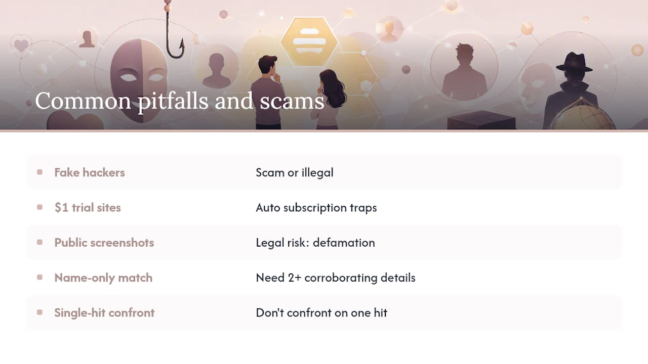 Five dating search scam warning patterns