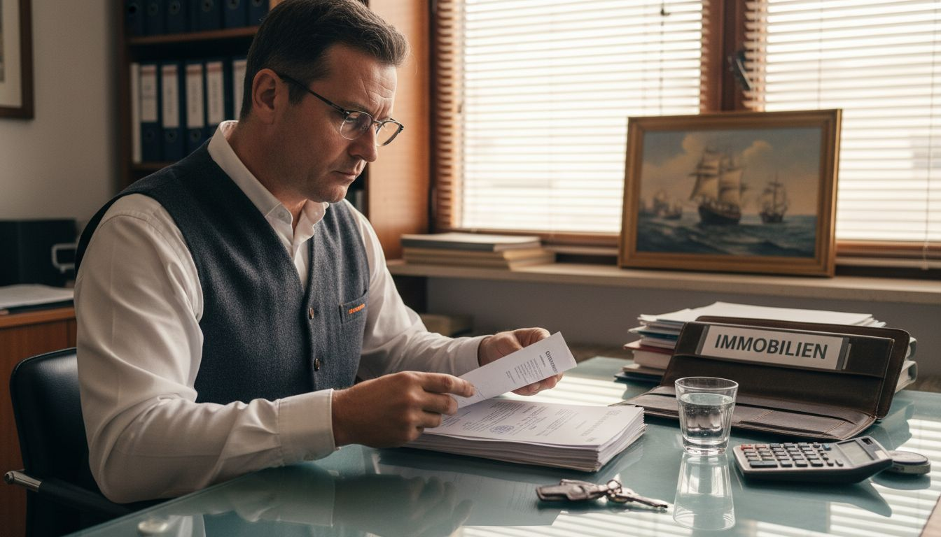 Ein spanischer Notar prüft die Unterlagen aus dem Grundbuch.