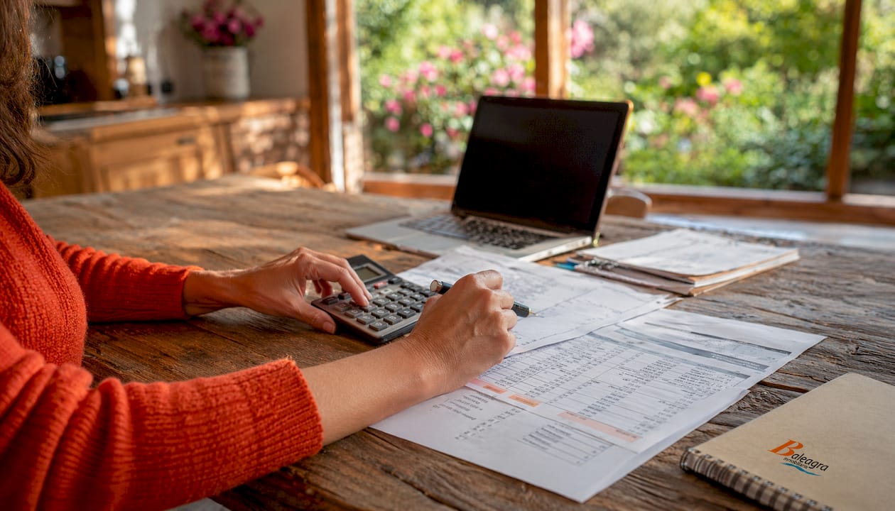 Mit geschickten Händen werden die Renditen einer Immobilieninvestition genau durchgerechnet.