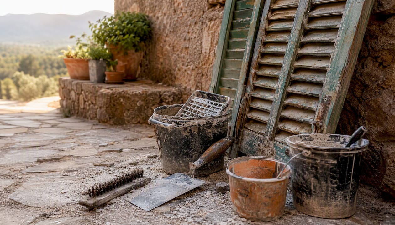 Die wichtigsten Werkzeuge für die Renovierung einer Finca-Terrasse