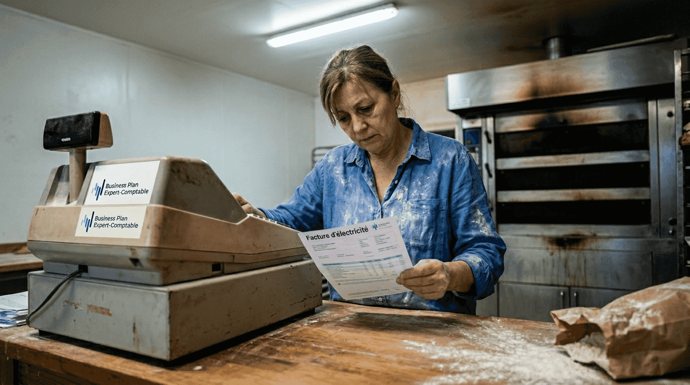 1773815108416 Boulangerie verifiant facture et couts accrus Une boulangerie passe en revue ses factures face à la hausse des coûts
