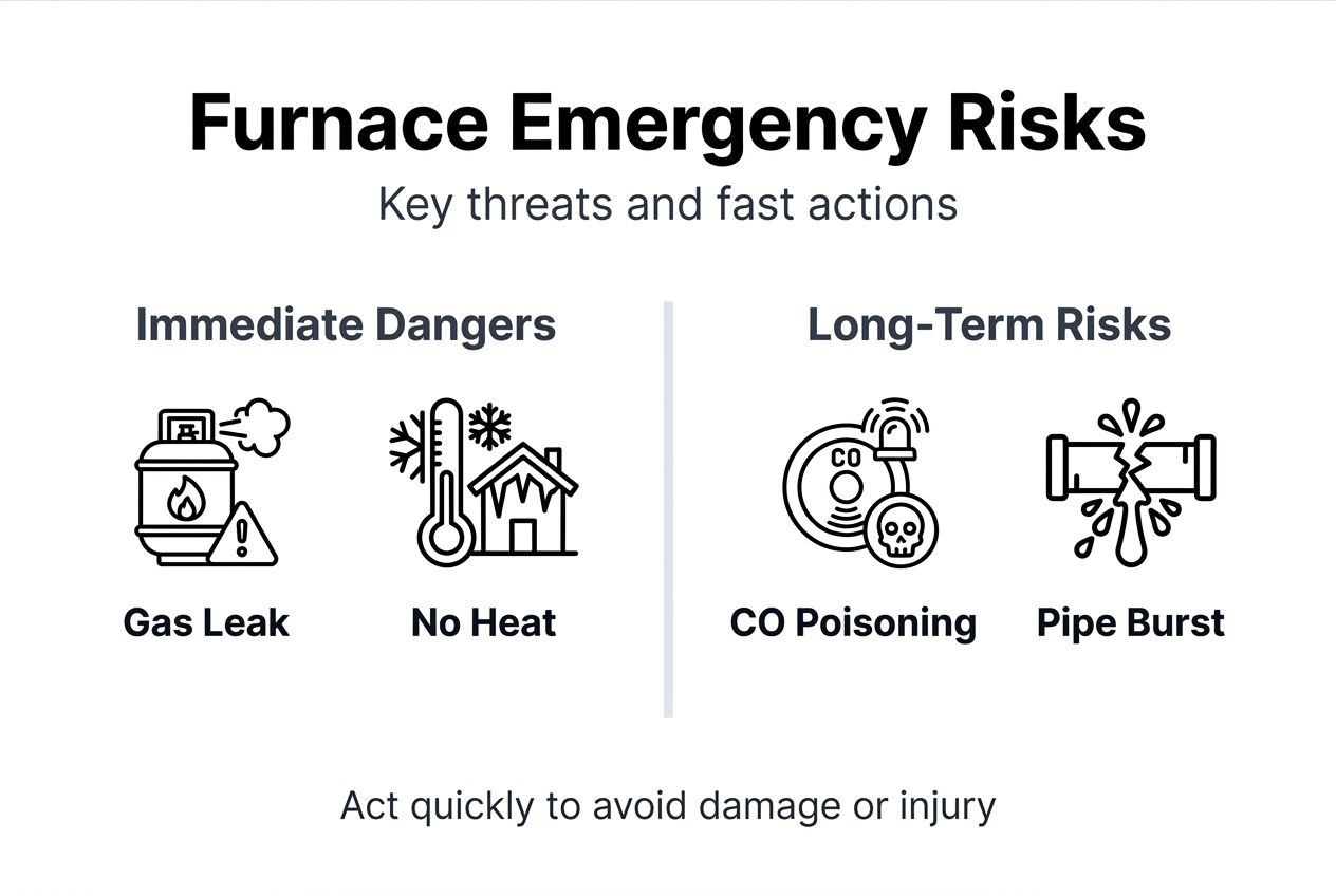 Infographic highlighting furnace emergency risks and actions