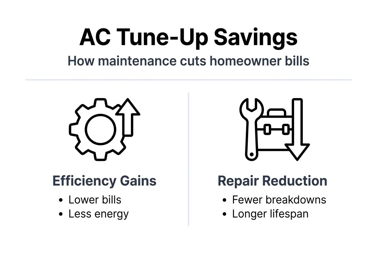 Infographic showing AC tune-up savings and benefits