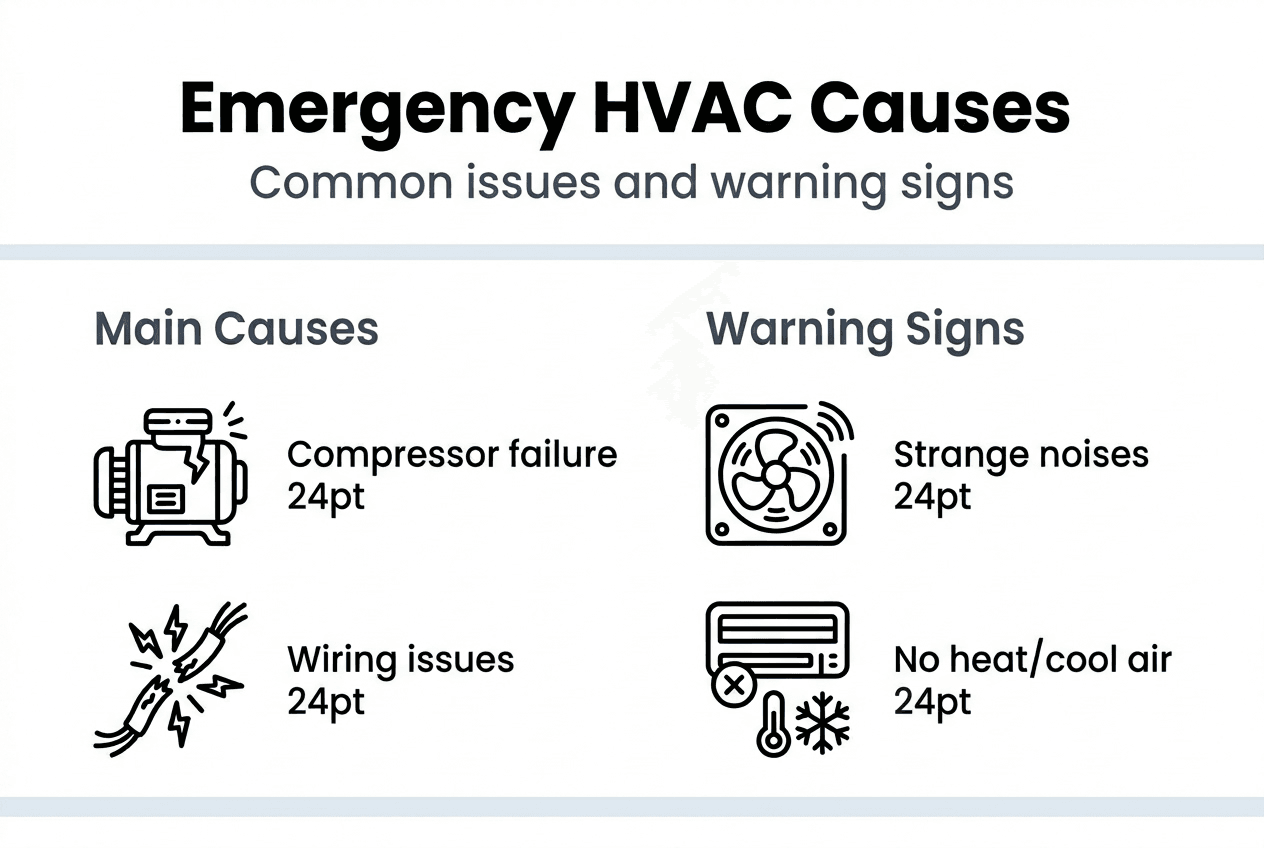 Infographic main HVAC emergency causes and signs