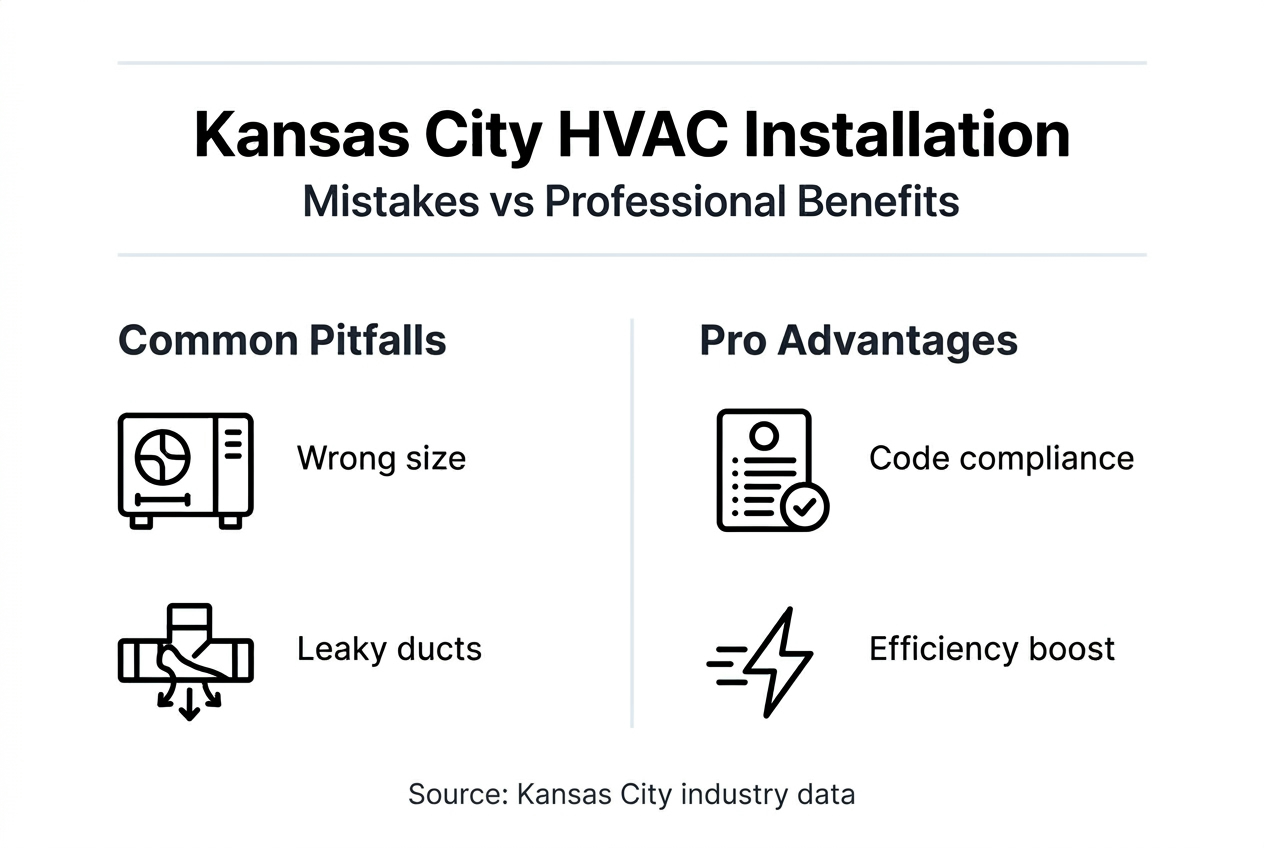 Infographic comparing HVAC mistakes and benefits