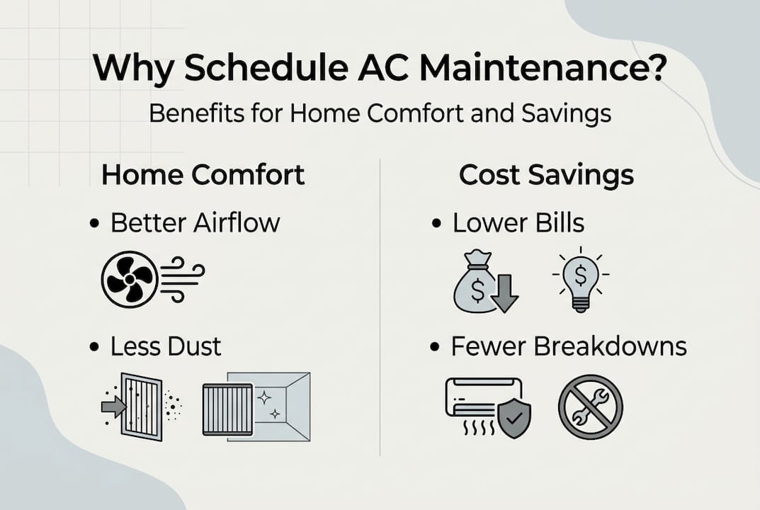 Infographic about AC maintenance benefits and costs