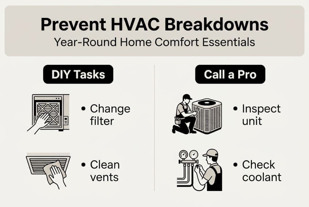 Infographic summarizing HVAC maintenance tasks