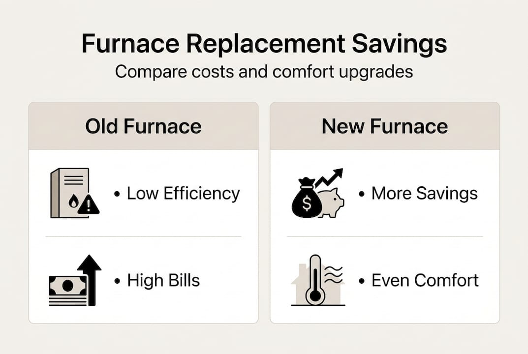 Infographic showing furnace upgrade savings and benefits