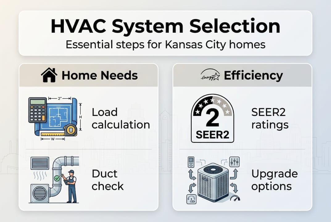 Infographic highlighting HVAC selection key steps