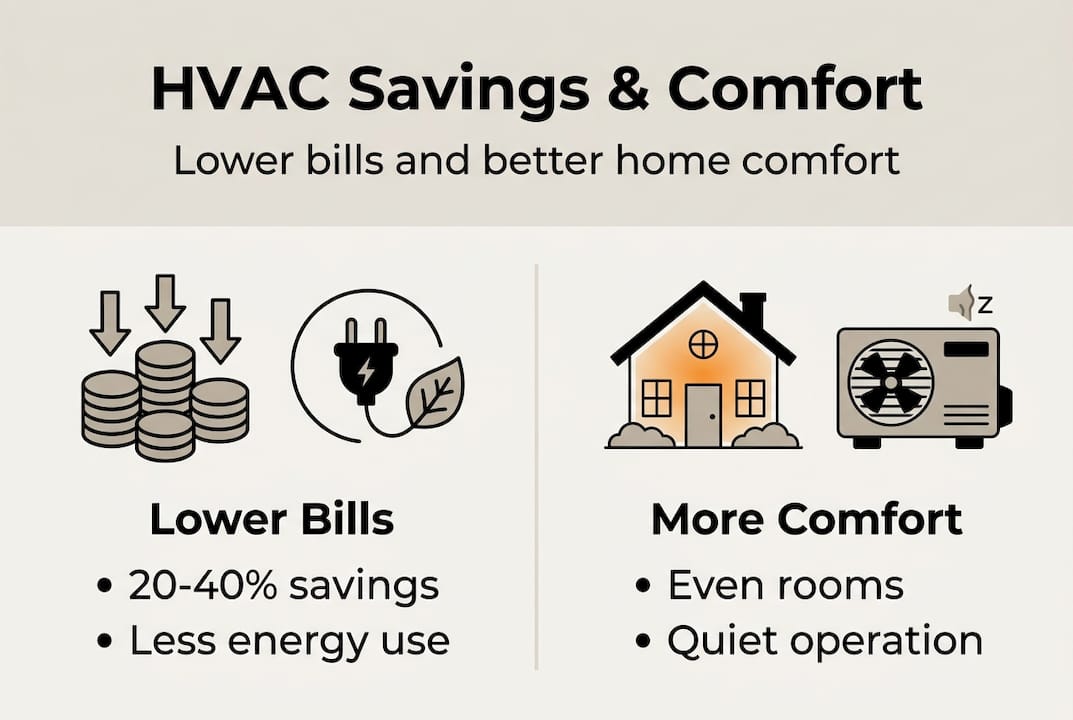 Infographic showing hvac savings and comfort benefits