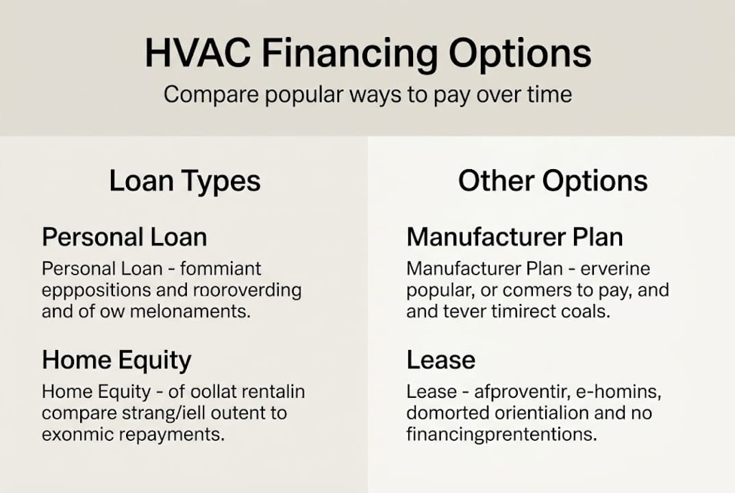 Infographic compares four HVAC financing options