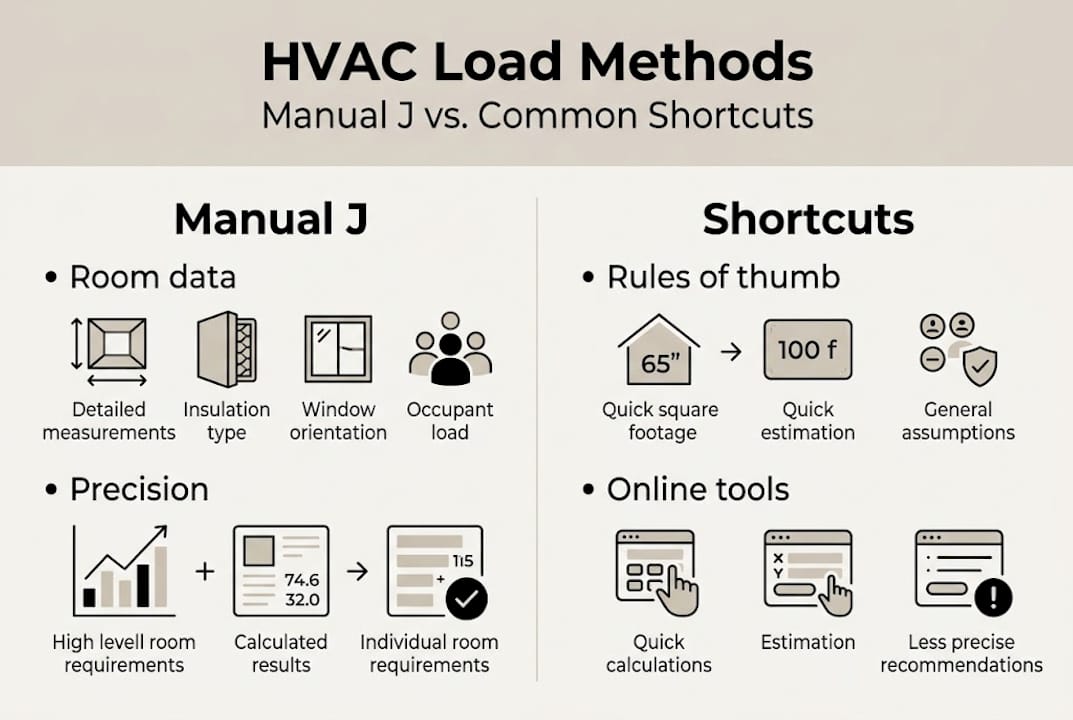 Infographic comparing HVAC load methods