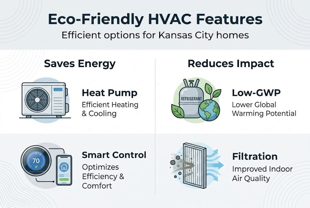 Infographic of eco-friendly hvac key features