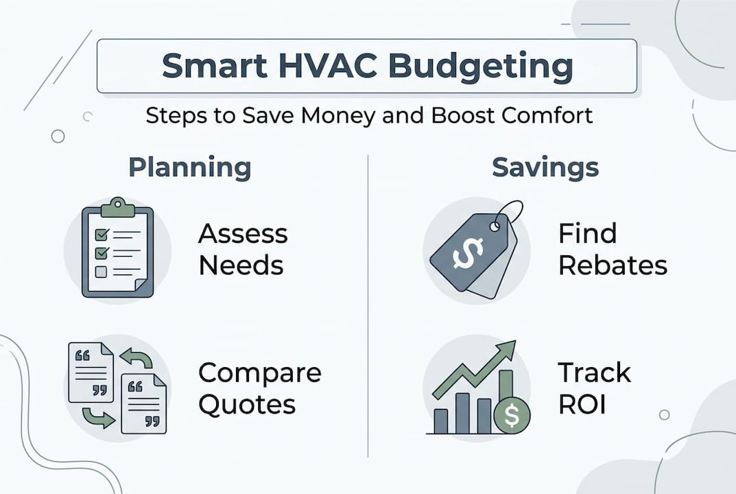 Infographic of HVAC budgeting process steps