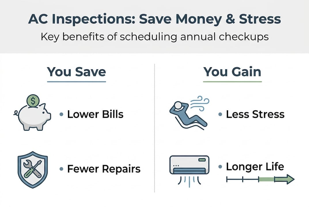 Infographic showing AC inspection savings and benefits