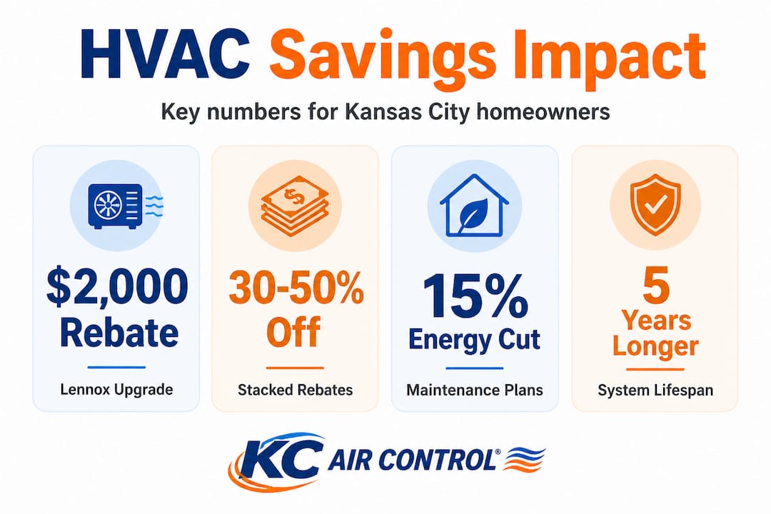 Infographic with key HVAC savings statistics