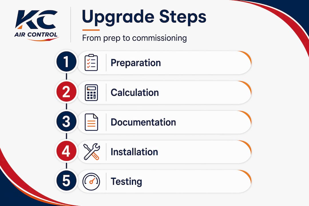 Infographic outlining furnace upgrade steps