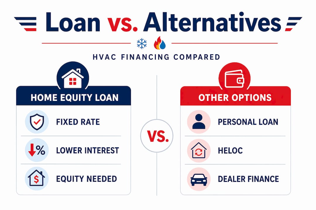 Infographic comparing HVAC home equity loans and alternatives