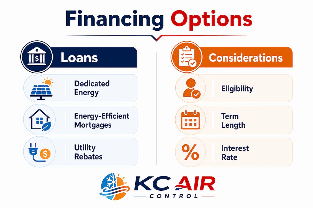 Infographic comparing energy-efficient HVAC financing options