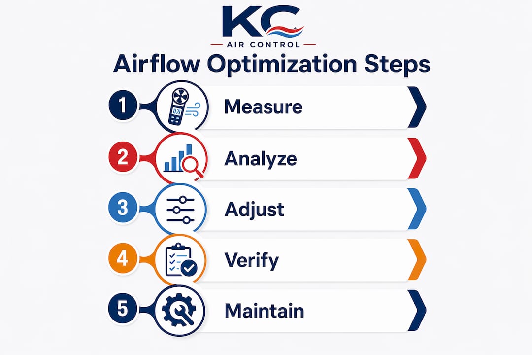 Infographic showing airflow optimization steps