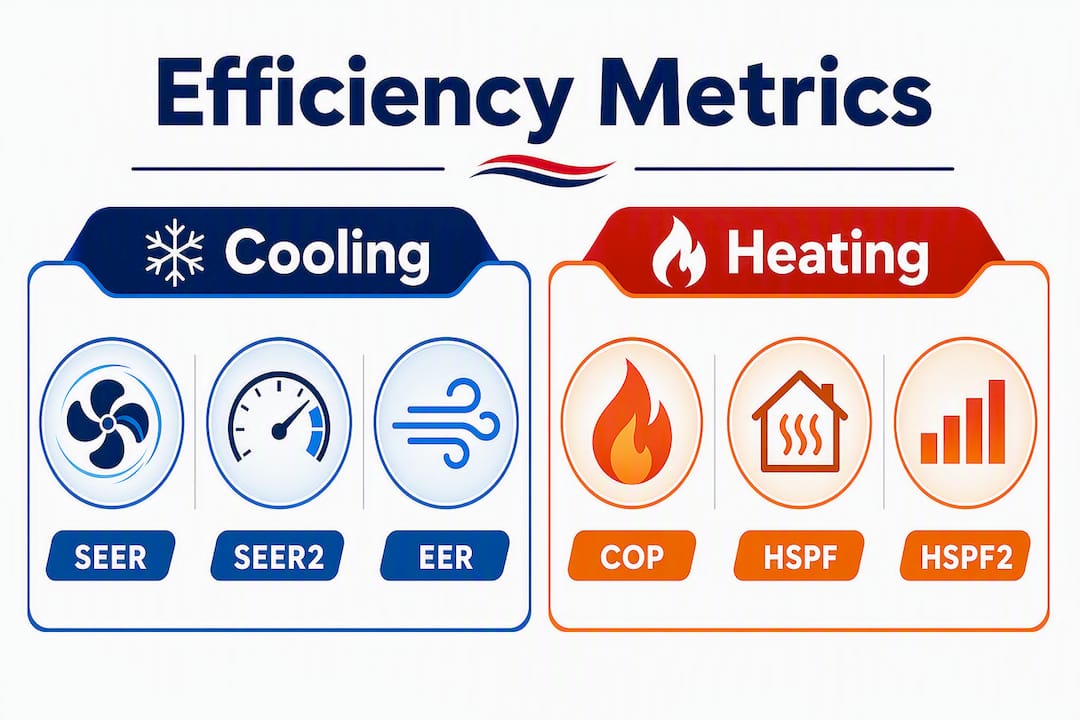 Infographic comparing HVAC efficiency ratings